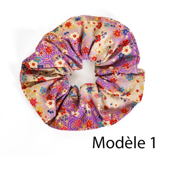 chouchou pour cheveux, tissu japonais, scrunchies, fabrication artisanale locale