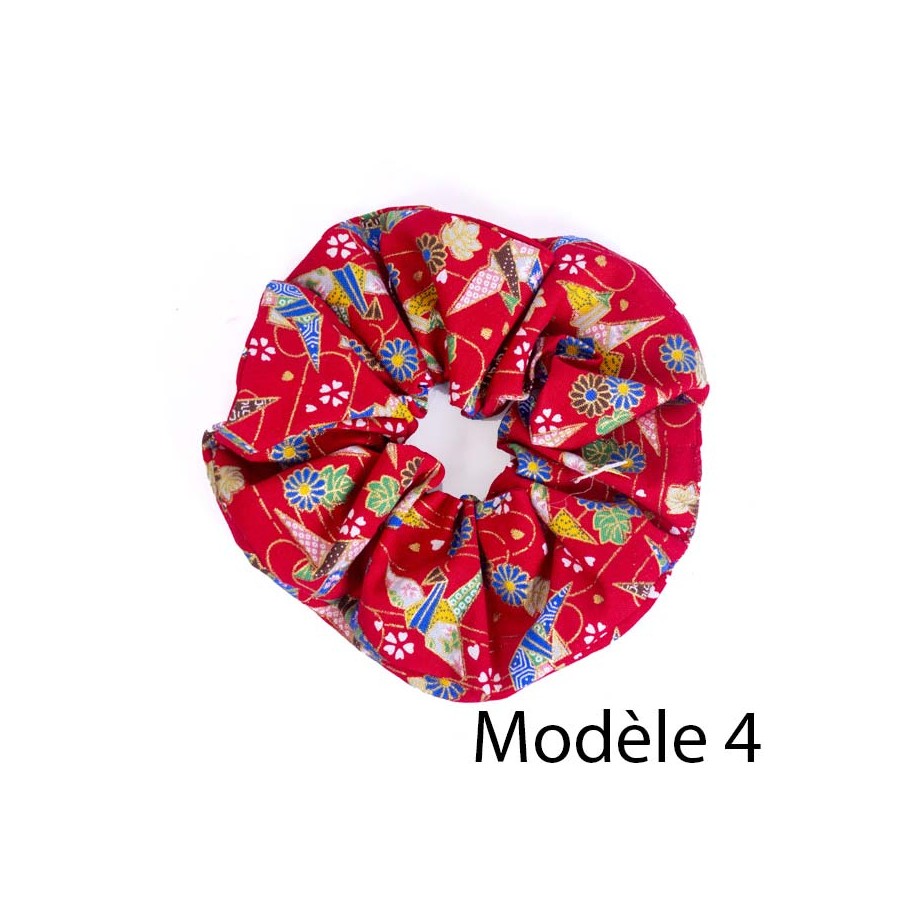 chouchou pour cheveux, tissu japonais, scrunchies, fabrication artisanale locale