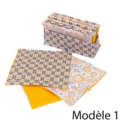 Essuie-tout réutilisable, 8 "feuilles", avec panière