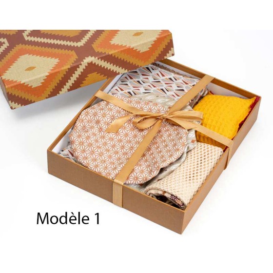 box zéro déchet pour la cuisine, charlotte à saladier, essuie-tout réutilisable, éponge réutilisable, sac à vrac