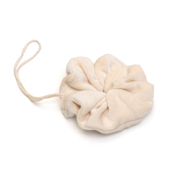Fleur de douche en coton en éponge velours bio - Fabrication artisanale