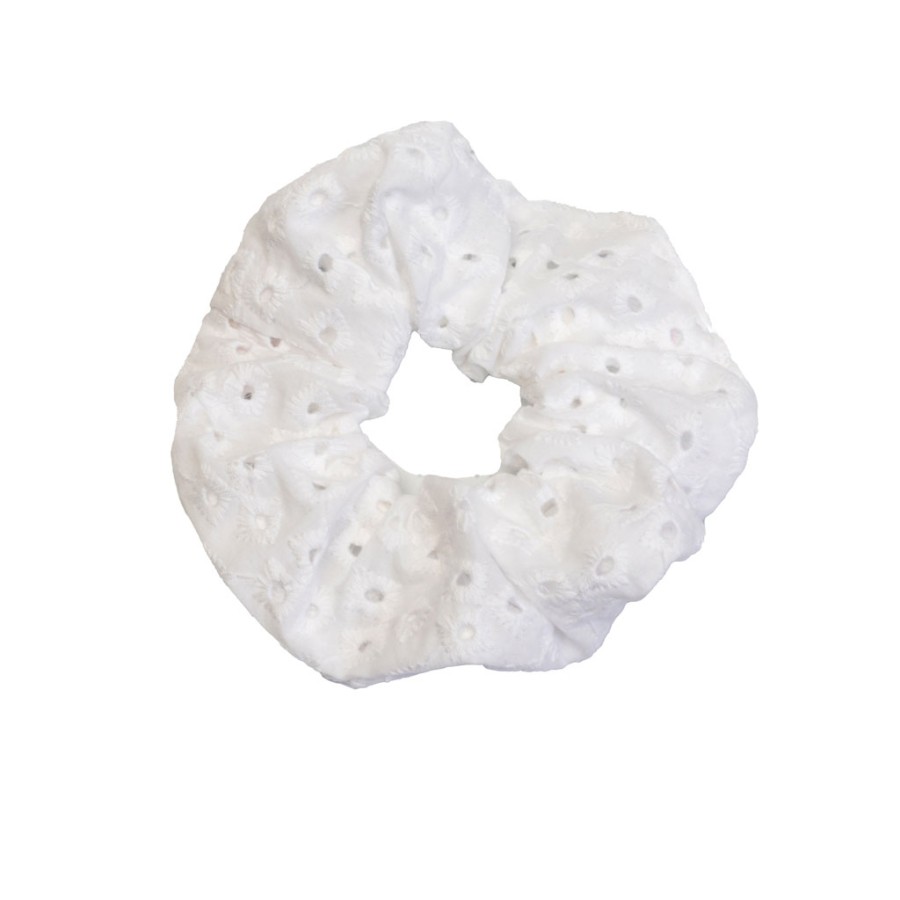 chouchou pour cheveux en broderie anglaise, scrunchies chouchou pour cheveux en broderie anglaise, scrunchies
