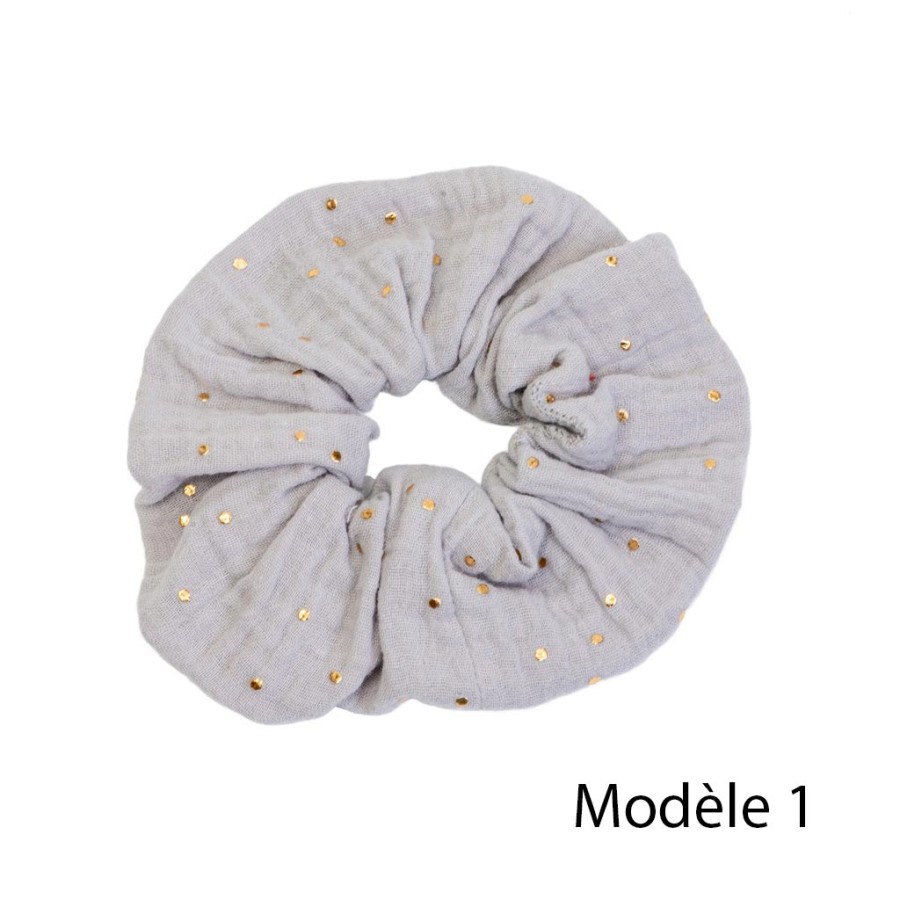 chouchou pour cheveux en gaze de coton, scrunchies chouchou pour cheveux en gaze de coton, scrunchies
